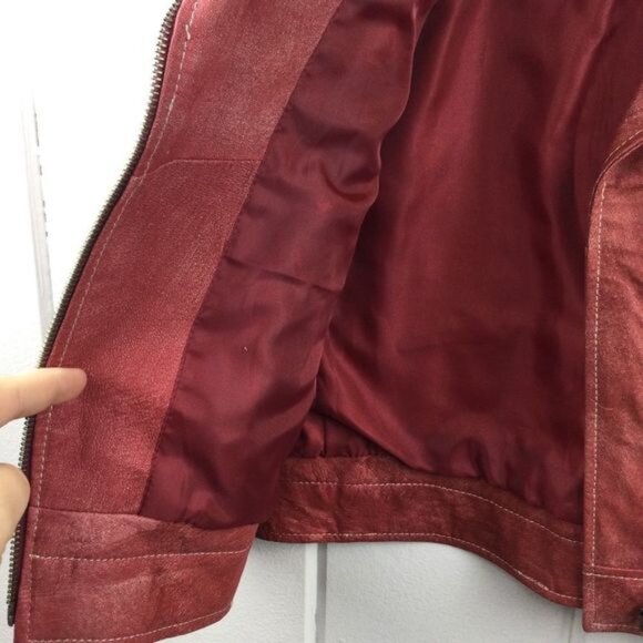 Cripple Creek Vintage Leather Vest,  Red Distressed Western, Size Small - Picture 9 of 16